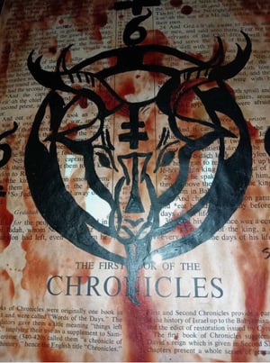 Image of Baphomet GOAT HEAD Real Animal Blood Painting 