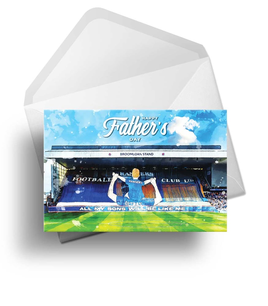 Image of Fathers Day Card - Rangers Father and Son Tifo