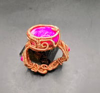 Image 2 of Copper Wrapped Pink Agate Bracelet 