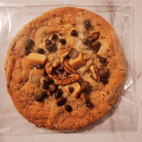 Image 1 of Turtle Cookies 6 Jumbo Homemade Chewy Turtle Cookies with Chocolate Chips, Pecans, and Caramel
