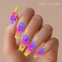 Image 1 of RAINBOW OMBRE BANDANA NAIL DECALS 