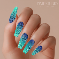 Image 1 of SANTORINI BLUE OMBRE BANDANA NAIL DECALS 