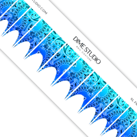 Image 1 of OCEAN BLUE OMBRE BANDANA NAIL DECALS 