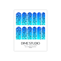 Image 3 of OCEAN BLUES OMBRE BANDANA NAIL DECALS