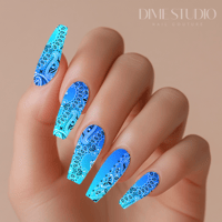 Image 1 of OCEAN BLUES OMBRE BANDANA NAIL DECALS
