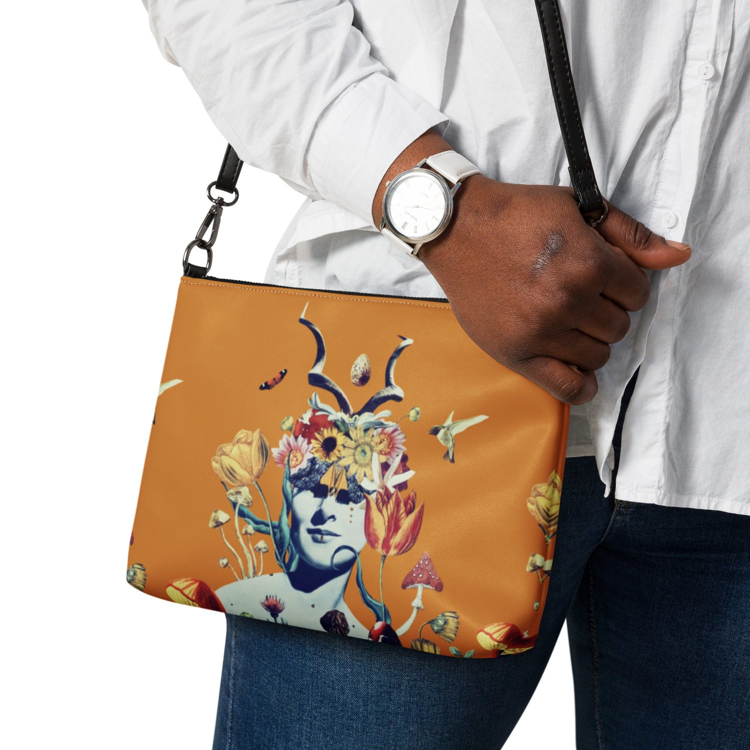 Image of She Dwells in the Garden of Earthy Delights - Crossbody Bag - Crossover Purse