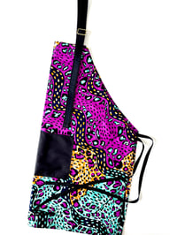 Image 1 of Ankara Apron, African Print Apron, Tribal Print Apron, Kitchen Apron, Purple/Aqua/Black