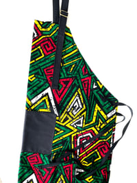 Image 1 of Ankara Apron, African Print Apron, Tribal Print Apron, Kitchen Apron, Red/Green/Yellow