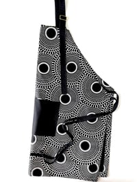 Image 1 of Ankara Apron, African Print Apron, Tribal Print Apron, Kitchen Apron, Black and White Circles