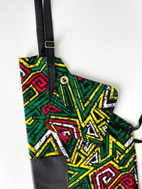 Image 2 of Ankara Apron, African Print Apron, Tribal Print Apron, Kitchen Apron, Red/Green/Yellow