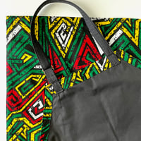 Image 4 of Ankara Apron, African Print Apron, Tribal Print Apron, Kitchen Apron, Red/Green/Yellow