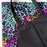 Image 5 of Ankara Apron, African Print Apron, Tribal Print Apron, Kitchen Apron, Purple/Aqua/Black