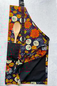 Image 1 of Ankara Apron, African Print Apron, Kitchen Apron, Navy Leaves and Flowers