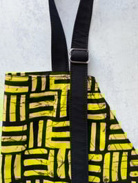 Image 2 of Ankara Apron, African Print Apron, Tribal Print Apron, Kitchen Apron, Black and Yellow Dashes