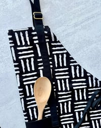 Image 2 of Ankara Apron, African Print Apron, Tribal Print Apron, Kitchen Apron, Black and White Dash