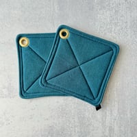 Image 2 of Washed Linen Potholder, Linen Potholder