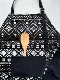 Image 3 of Ankara Apron, African Print Apron, Tribal Print Apron, Kitchen Apron, Black and White Tribal