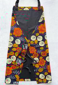 Image 3 of Ankara Apron, African Print Apron, Kitchen Apron, Navy Leaves and Flowers