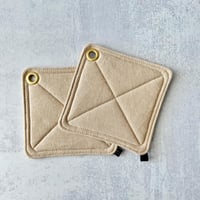 Image 3 of Washed Linen Potholder, Linen Potholder