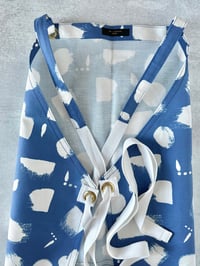 Image 3 of Kitchen Apron Gift Set, Adult Apron Set, Apron Gift Set, Blue Abstract Blocks