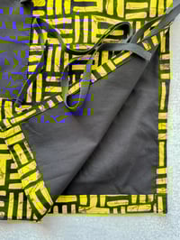Image 4 of Ankara Apron, African Print Apron, Tribal Print Apron, Kitchen Apron, Black and Yellow Dashes