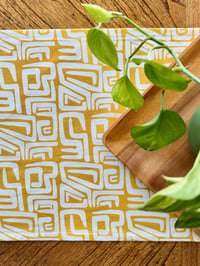 Image 2 of The Kuba Table Runner, Linen Table Runner, Tribal Table Runner