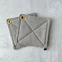 Image 5 of Washed Linen Potholder, Linen Potholder