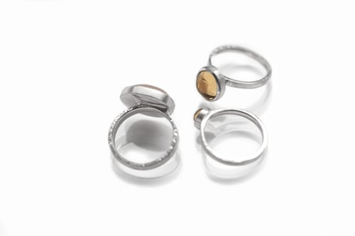 Image of "Spring's light" silver rings with rose quartz and citrines  · LUX VERIS ·