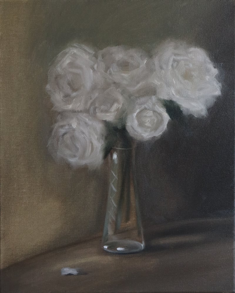 Image of Nature morte aux roses blanches