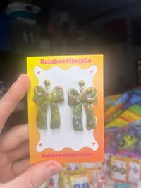 Image 2 of Aurora prism bow earrings 