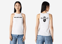 RELENTLESS by Audio Reign - WHITE FEMALE WORKOUT SINGLET