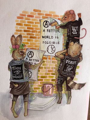 Image of 'A better world is possible" original watercoloiur