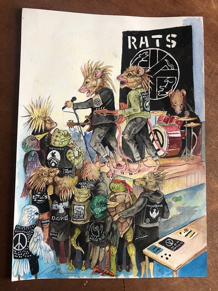 Image of 'Anarcho punk' original watercolour 