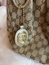Image 2 of Gucci Sukey GG Canvas Gold Leather Bag