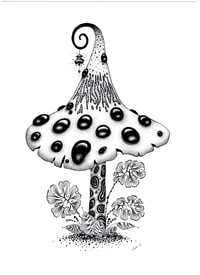 Image 1 of 'Witchy Mushroom B&W' Limited Edition Print