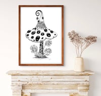 Image 2 of 'Witchy Mushroom B&W' Limited Edition Print