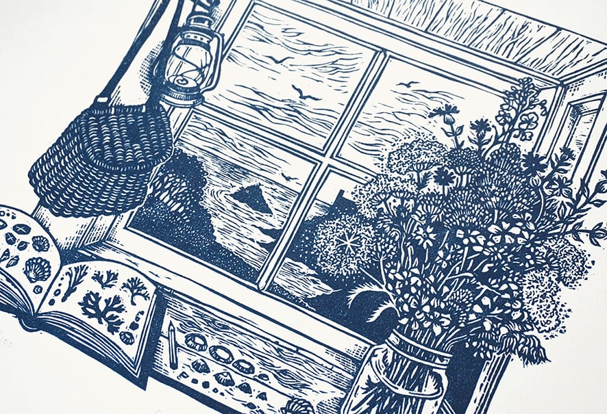 Image of Coastguards No.1 - Linocut