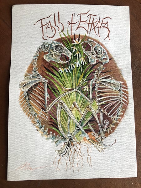 Image of "Fall of Efrafa" shirt design original watercolour