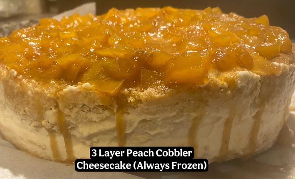 Image of 3 Layer Peach 🍑 Cobbler Cheezecake