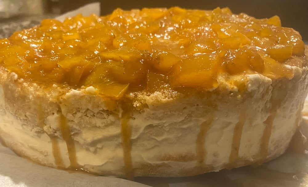Image of 3 Layer Peach 🍑 Cobbler Cheezecake
