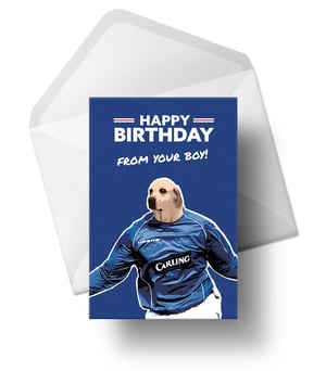 Image of Lovenkrands Dog Birthday Card for Rangers Fans