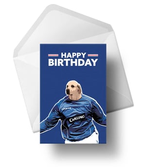 Image of Lovenkrands Dog Birthday Card for Rangers Fans