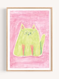 Image 2 of Clever Cat - Cute Cat Art Print