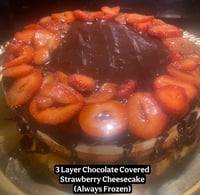 3 Layer 🍫 Covered Strawberries 🍓 Cheezecake