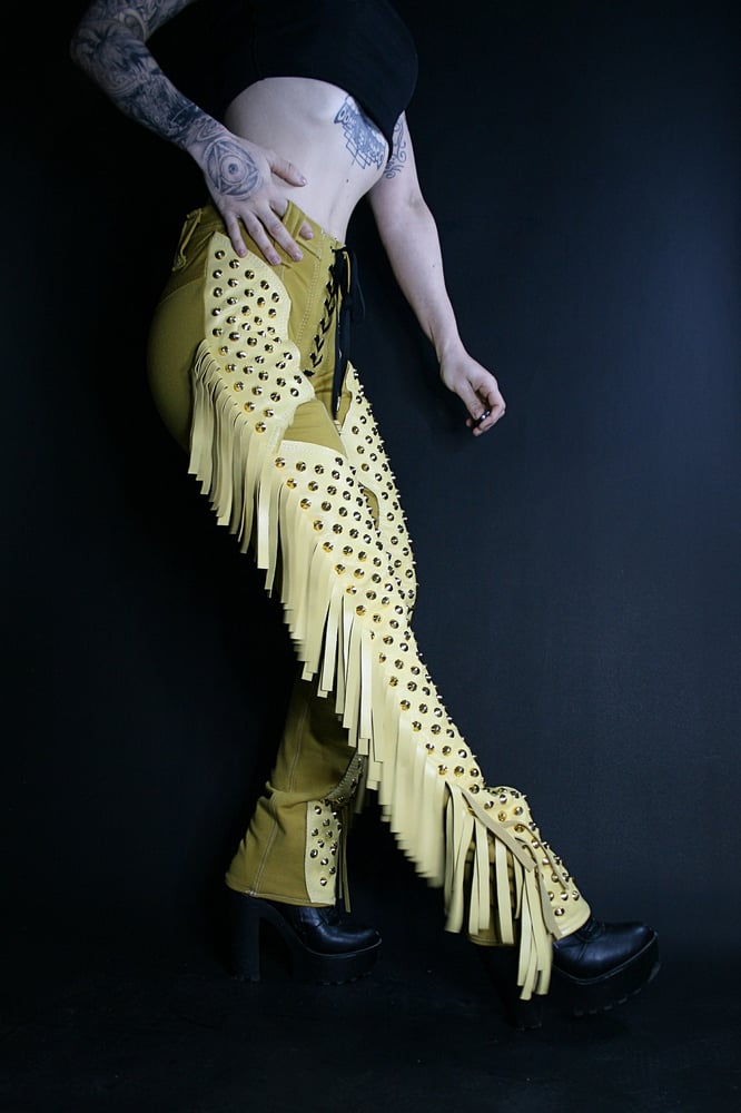 Image of MEDIUM-LARGE FRINGE PANTS