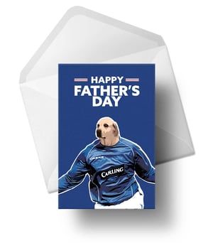 Image of Lovenkrands Dog - Fathers Day Card for Rangers Fans