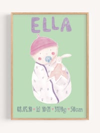 Image 1 of Unique & Personalized Handmade Birth Poster