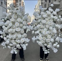 Image 1 of Silk flower runner 100 cm  backdrop flowers