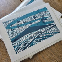 Swifts 5x7 inch linocut cards