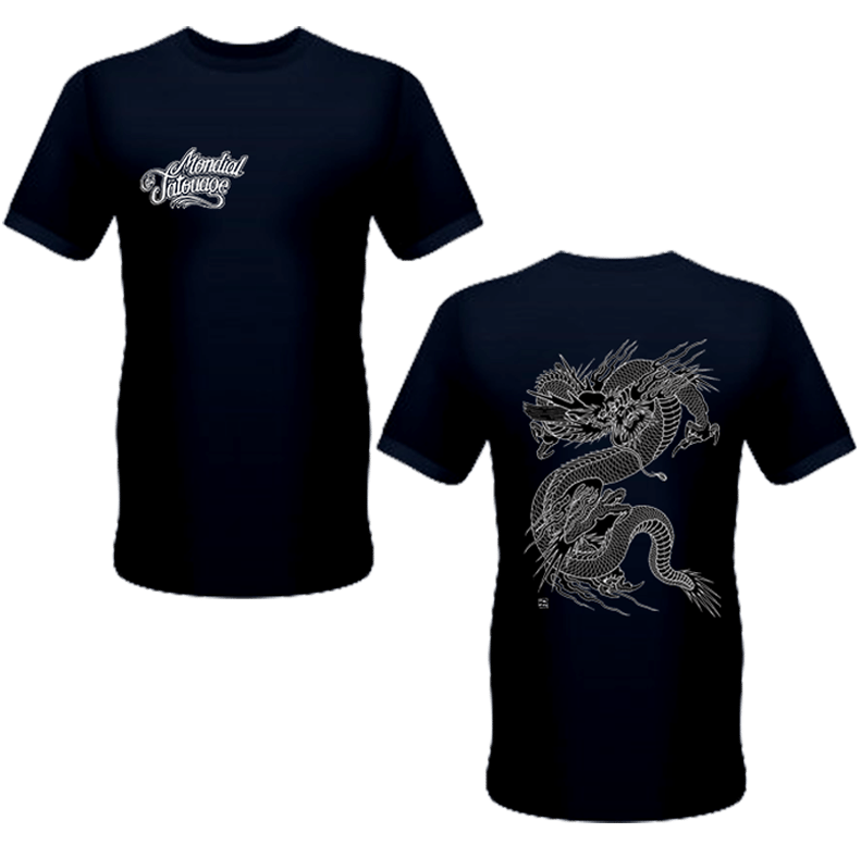 T Shirt Mondial du Tatouage Dragon Blanc